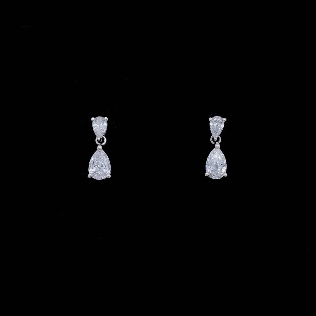 1.31ct Pear On Pear Diamond Earrings