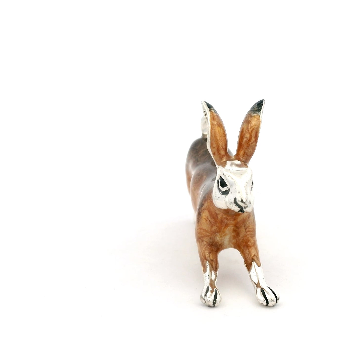 Silver And Enamel Running Hare