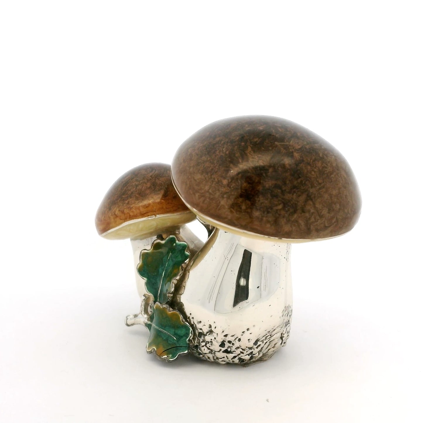 Silver And Enamel Toadstools