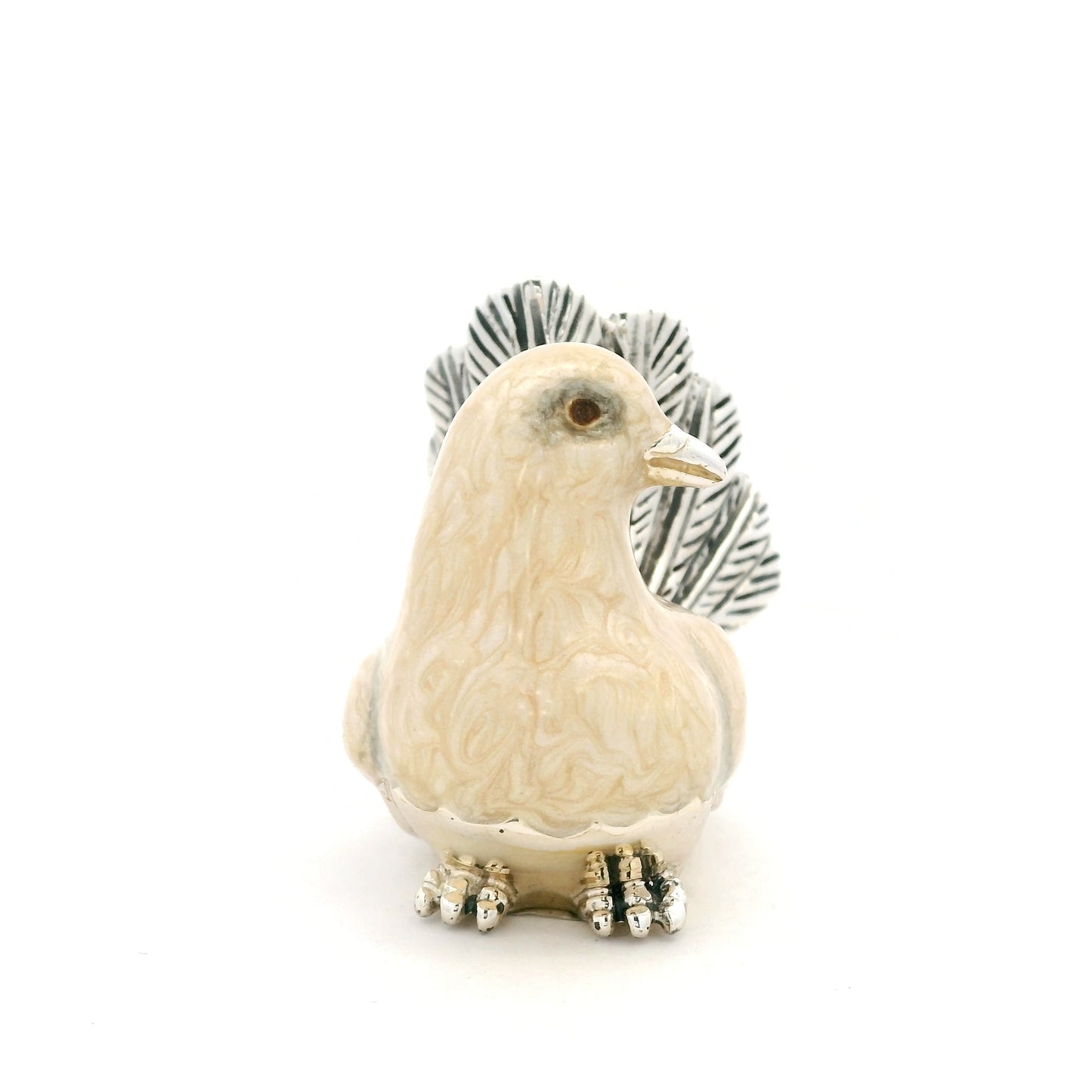 Silver And Enamel Dove Bird