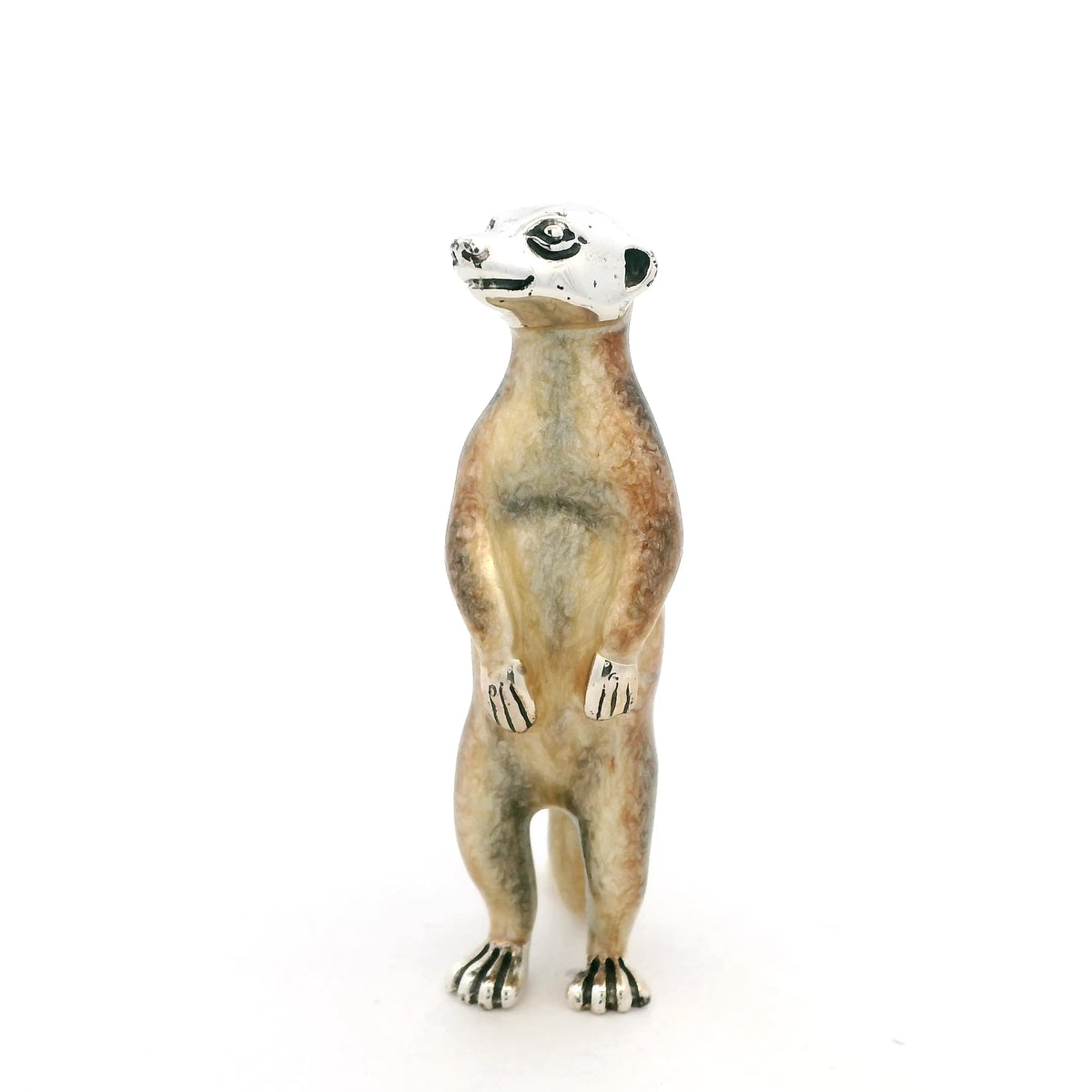 Silver And Enamel Meerkat
