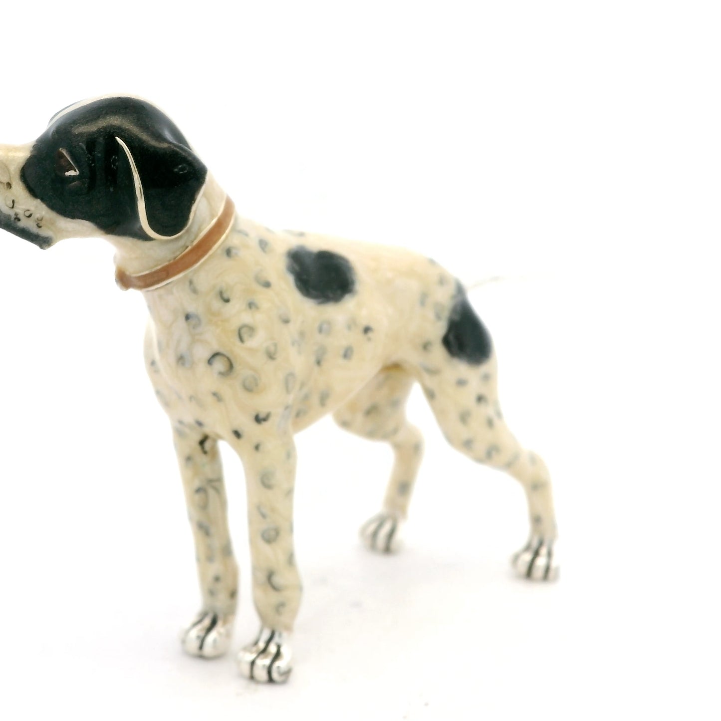 Silver And Enamel Pointer Dog