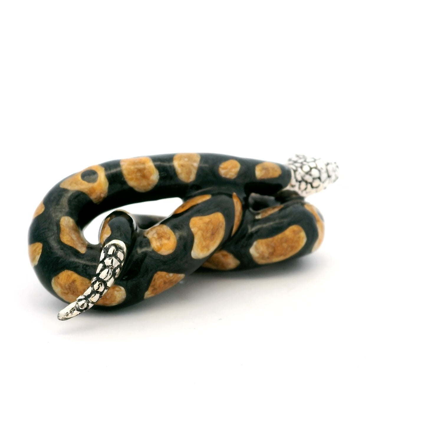 Silver And Enamel Coiled Snake