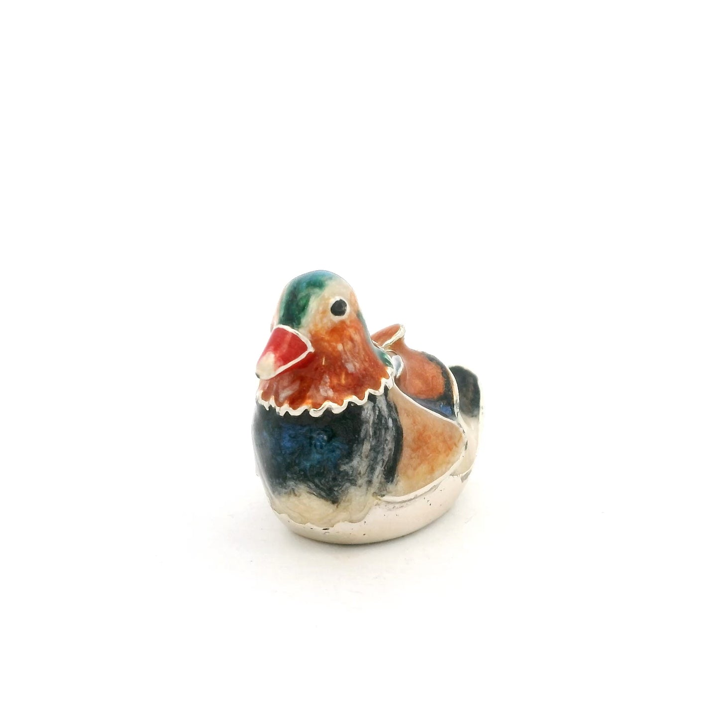 Silver And Enamel Mandarin Duck