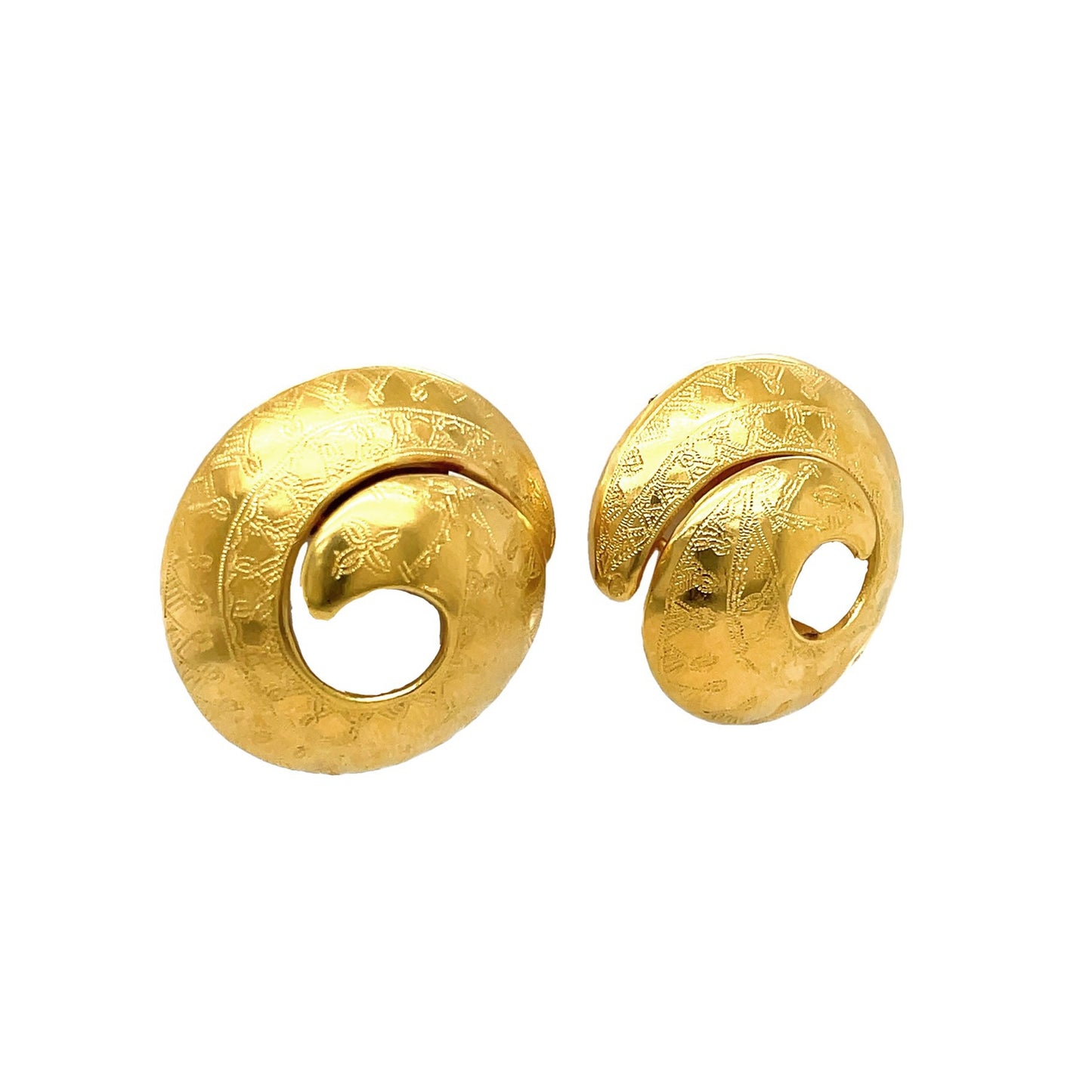 Hermes Textured Swirl Clip Earrings