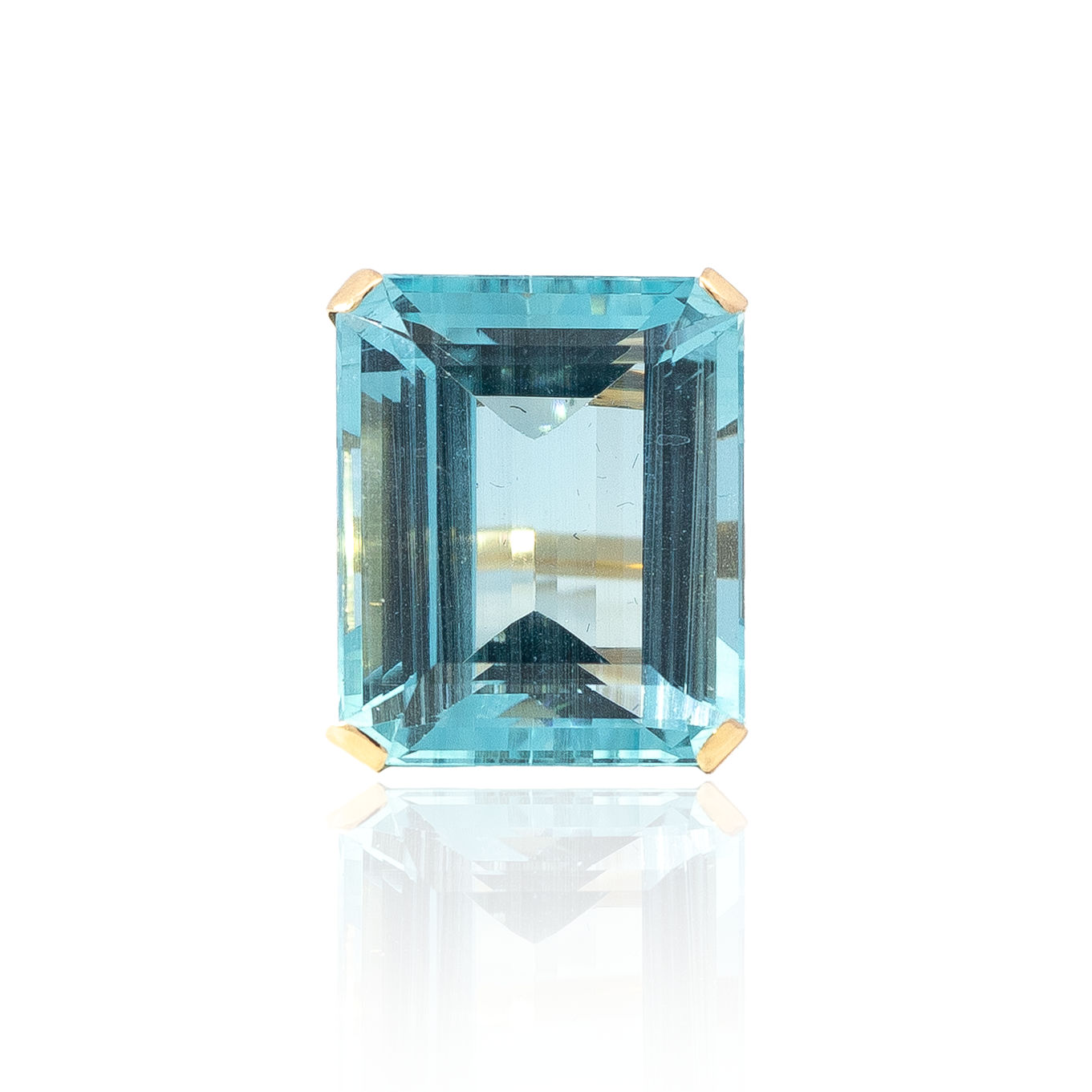 35.50ct Emerald Cut Aquamarine Cocktail Ring