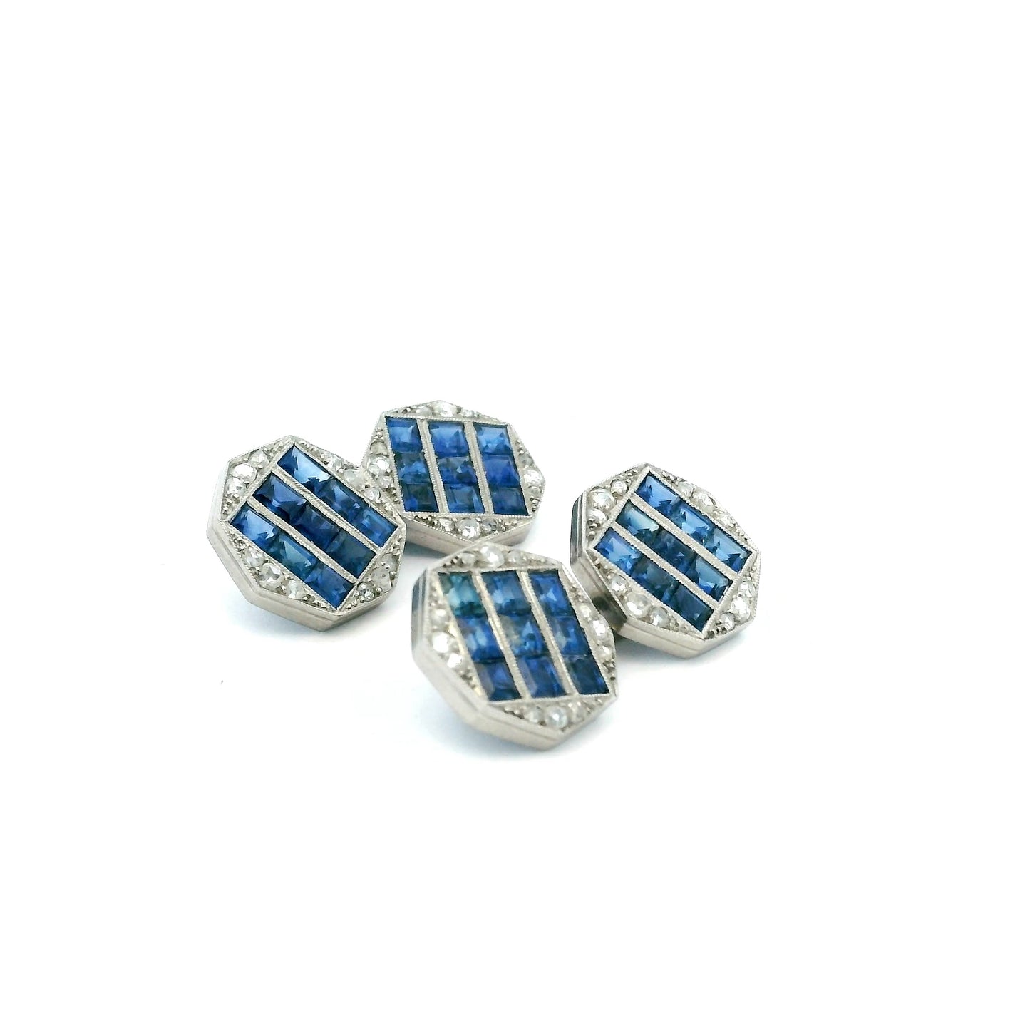 Sapphire And Diamond Octagonal Cufflinks