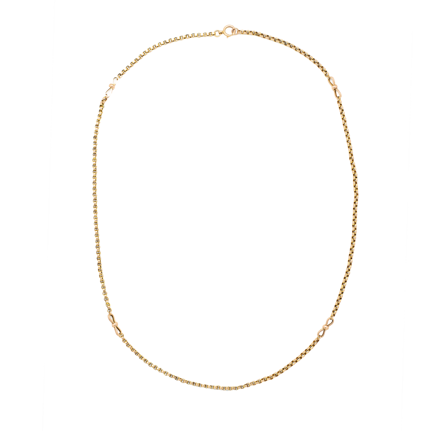 Antique 9ct Rose Gold Belcher Chain Bow Motif 24"