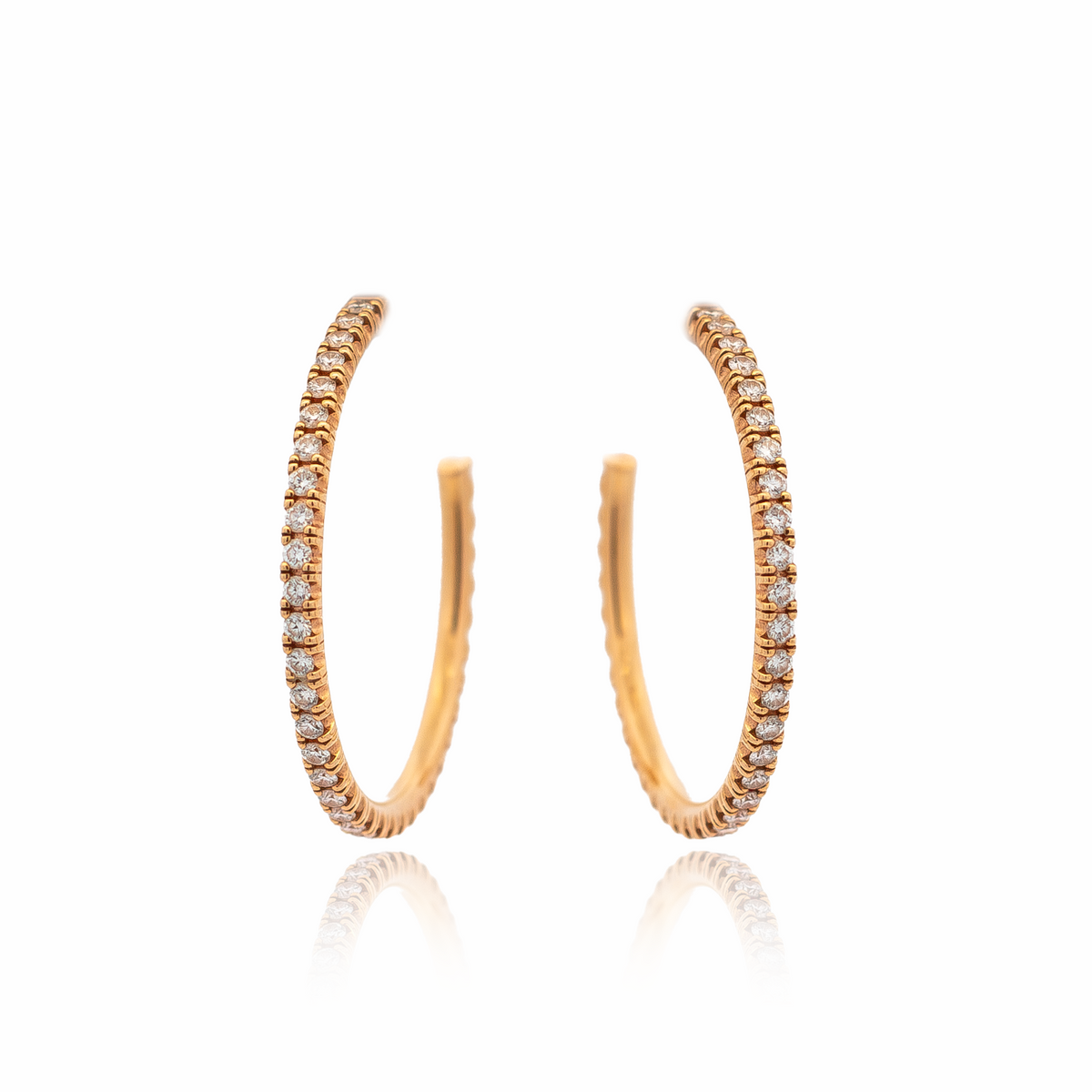Cartier Etincelle Diamond Hoop Earrings - Large | Rose Gold