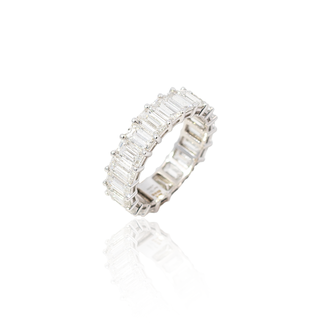 6.93ct Emerald Cut Diamond Eternity Ring