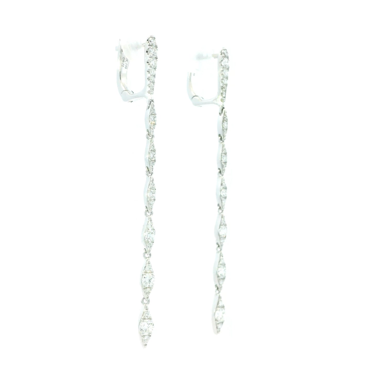 0.72ct Diamond Set Marquise Shape Line Drop Earrings