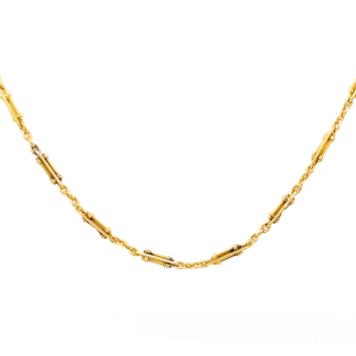 18ct Yellow Gold Fancy Fetter Link Chain 36"