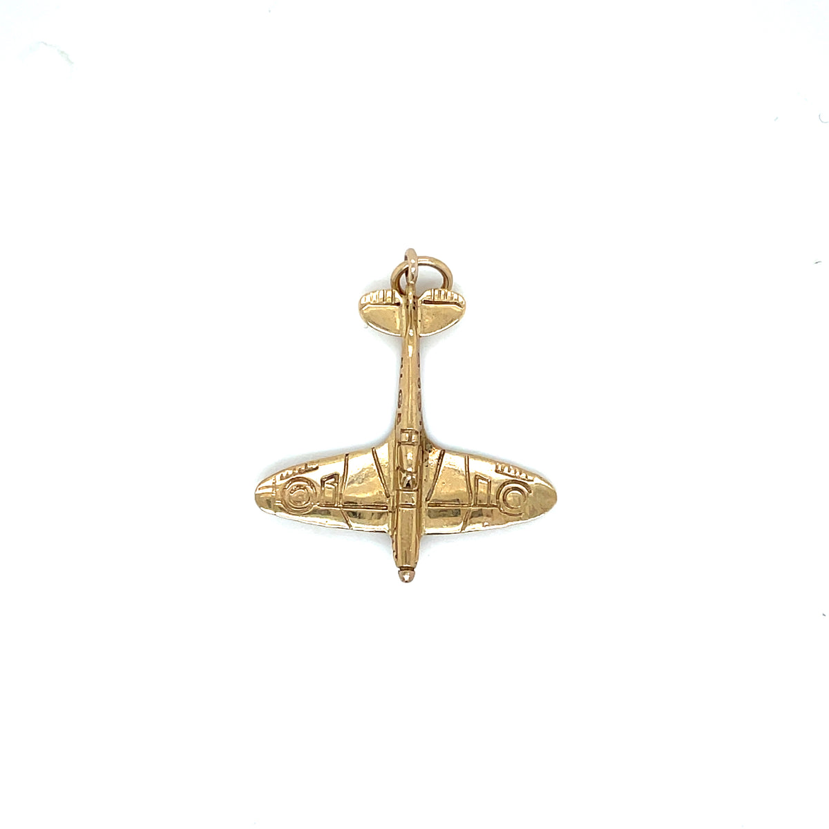 Yellow Gold RAF Spitfire Aircraft Charm