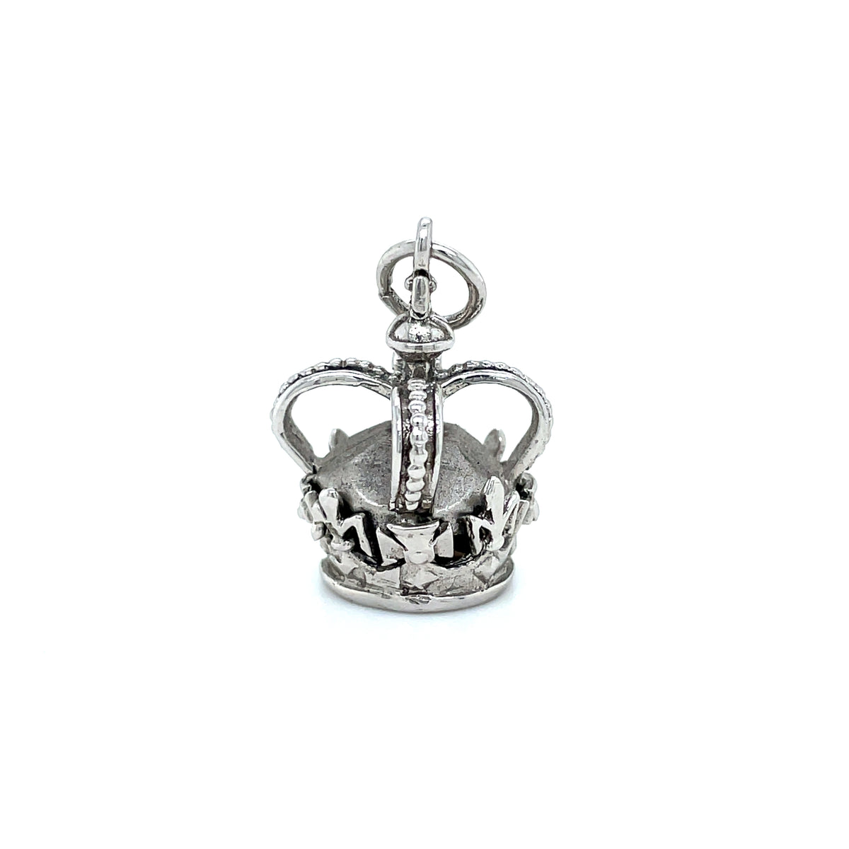 18ct White Gold Crown Charm