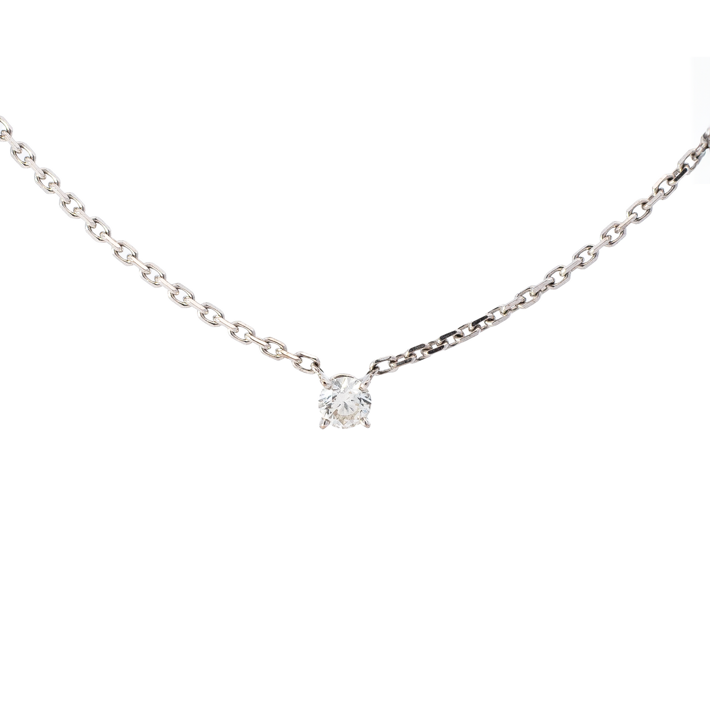 0.23ct Cartier Round Diamond Solitaire Pendant On Chain
