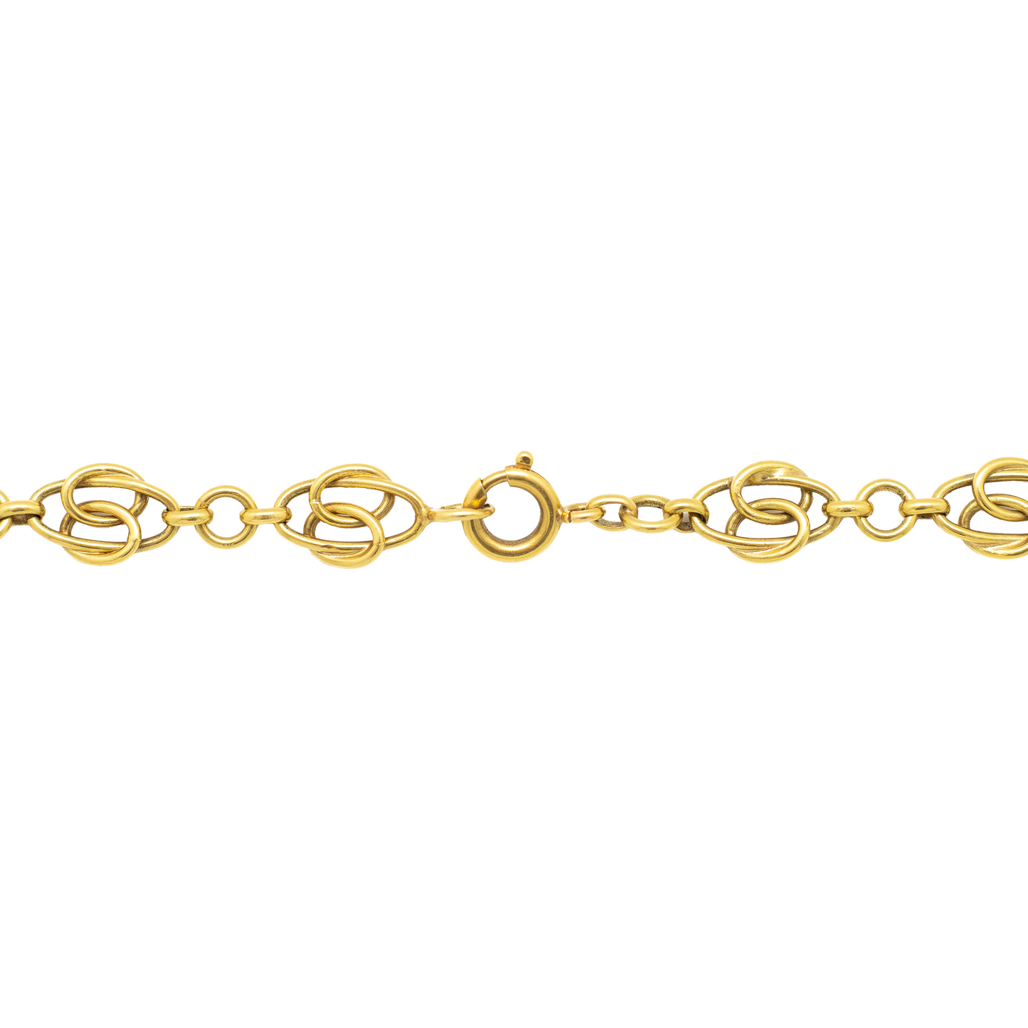 18ct Yellow Gold Fancy Oval Ringlets 34"