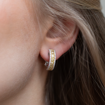 1.50ct Yellow Diamond Hoop Earrings