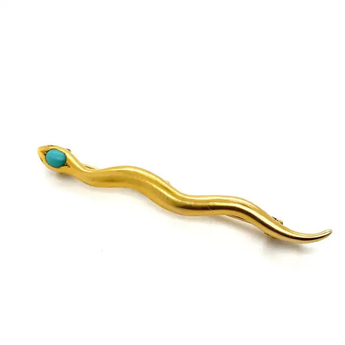 Victorian Turquoise Snake Brooch