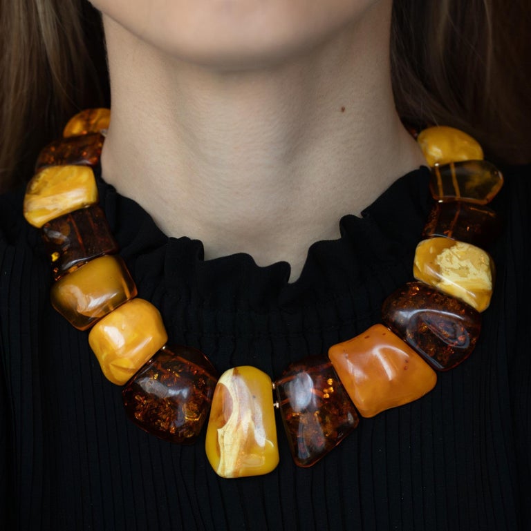 Amber Bead Cleopatra Collar Necklace