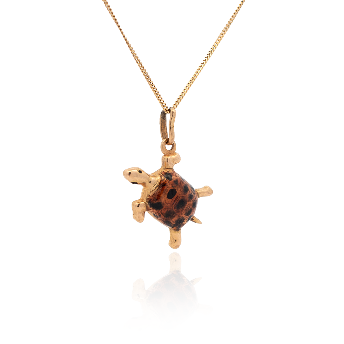 Turtle charm | Tortoise shell enamel