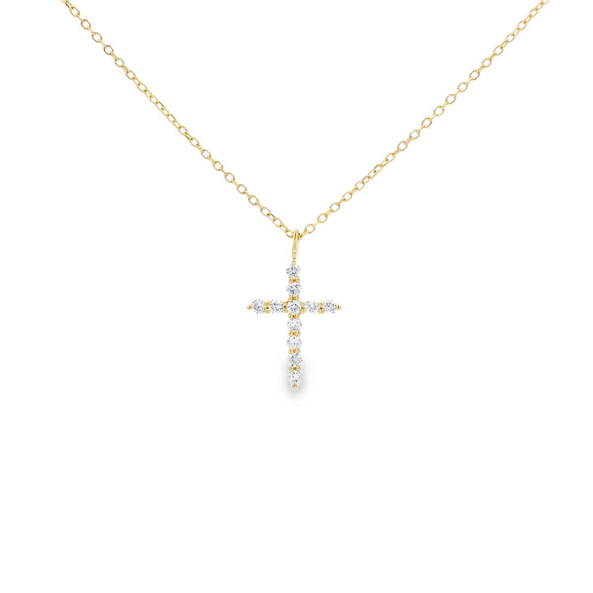 Yellow Gold Diamond Set Cross Pendant