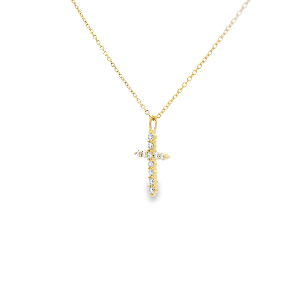 Yellow Gold Diamond Set Cross Pendant
