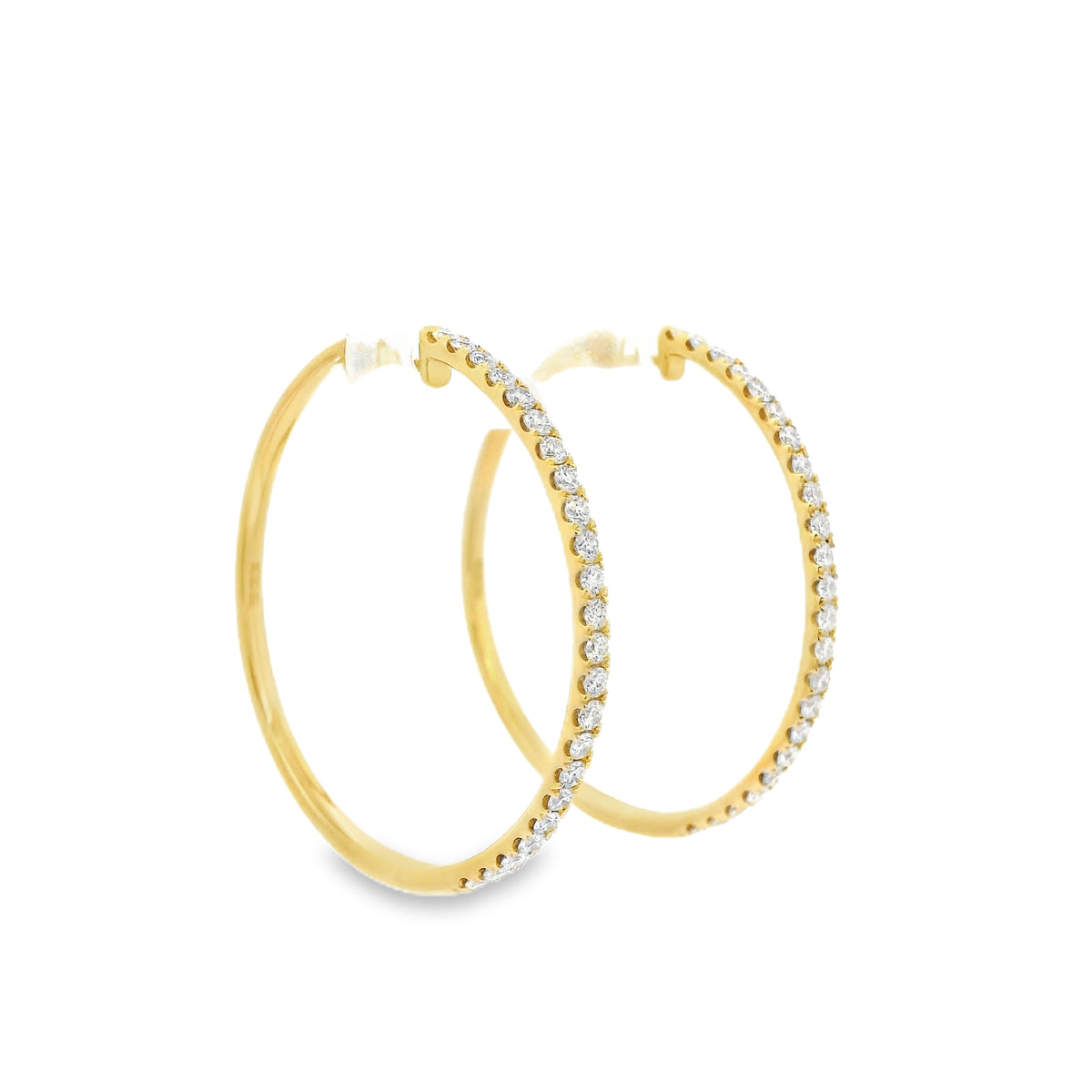 0.68ct Round Diamond Large Hoops