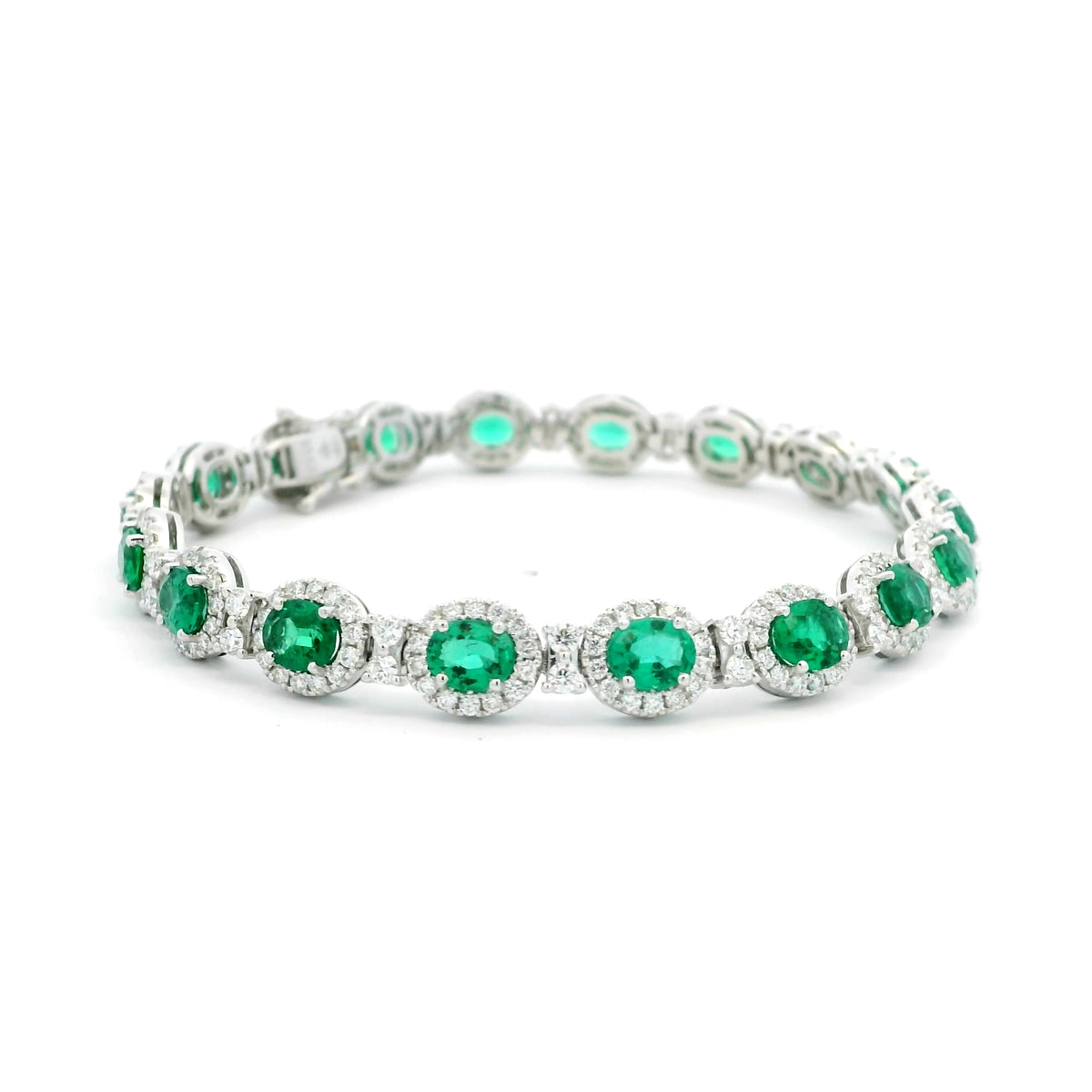 5.68ct Oval Emerald Clusters Bracelet