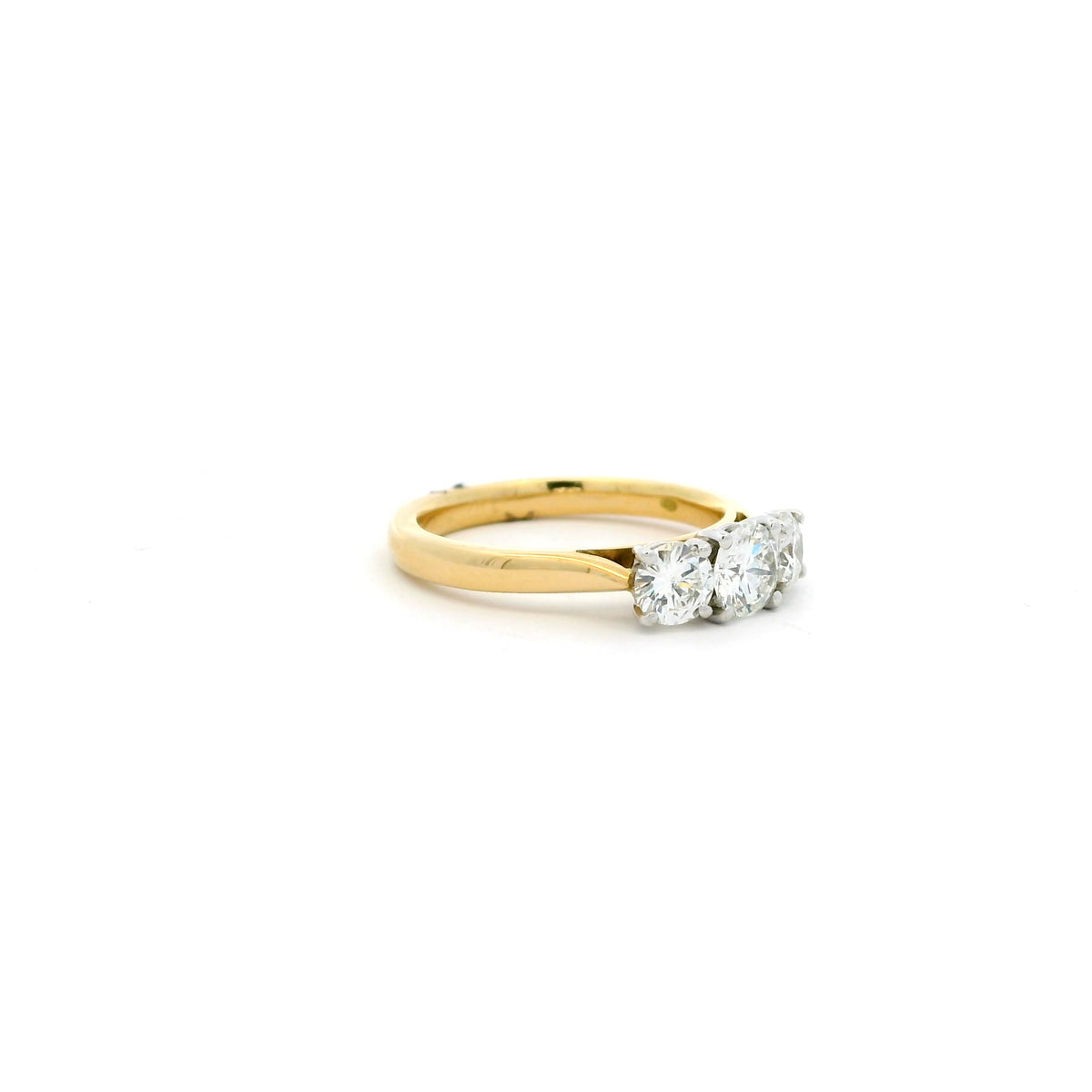 1.02ct Round Diamond Three Stone Ring