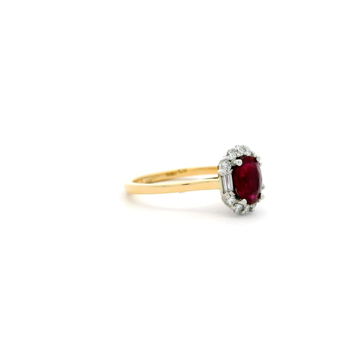 1.06ct Oval Ruby And Diamond Cluster Ring