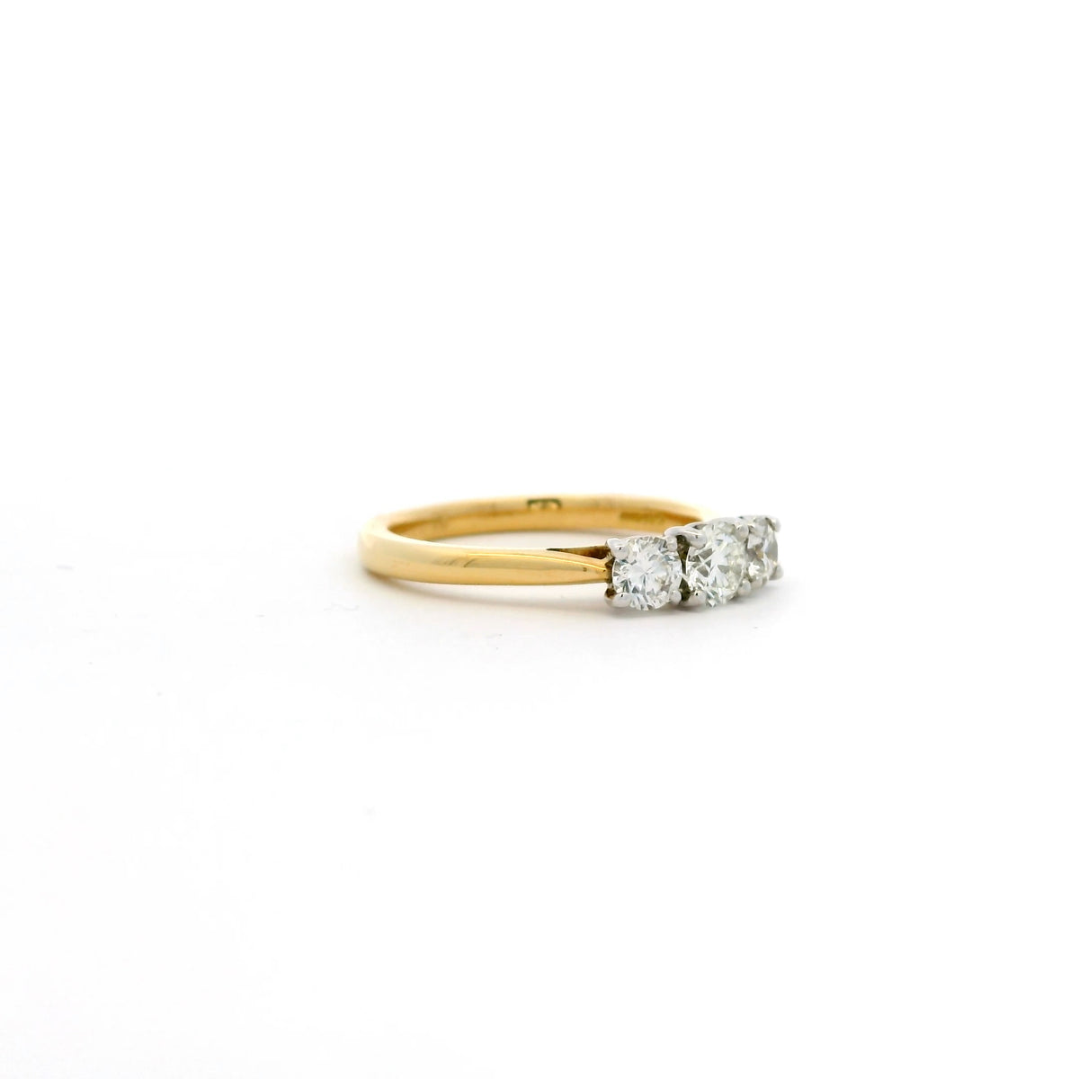 0.76ct Round Diamond Three Stone Ring