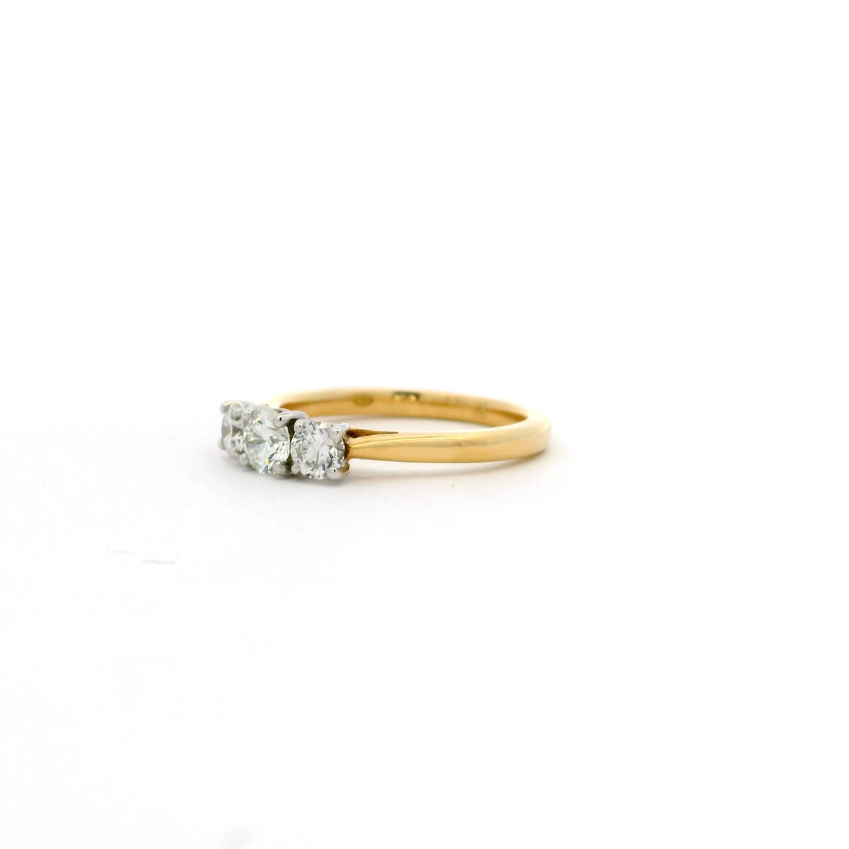 0.76ct Round Diamond Three Stone Ring