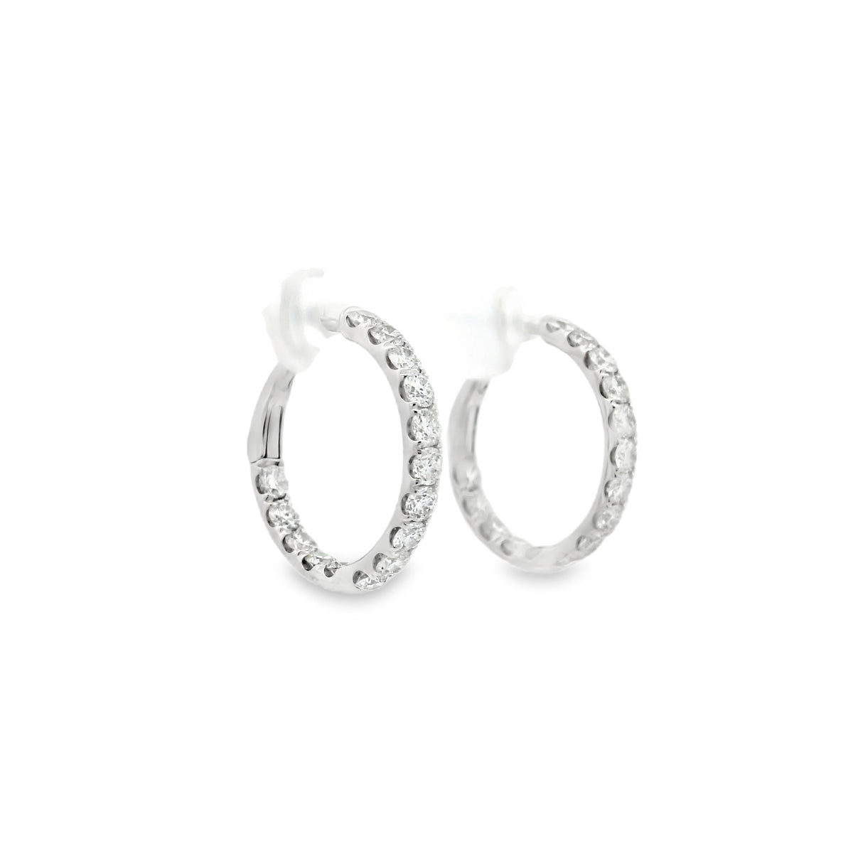 1.12ct Round Diamond Hoop Earrings