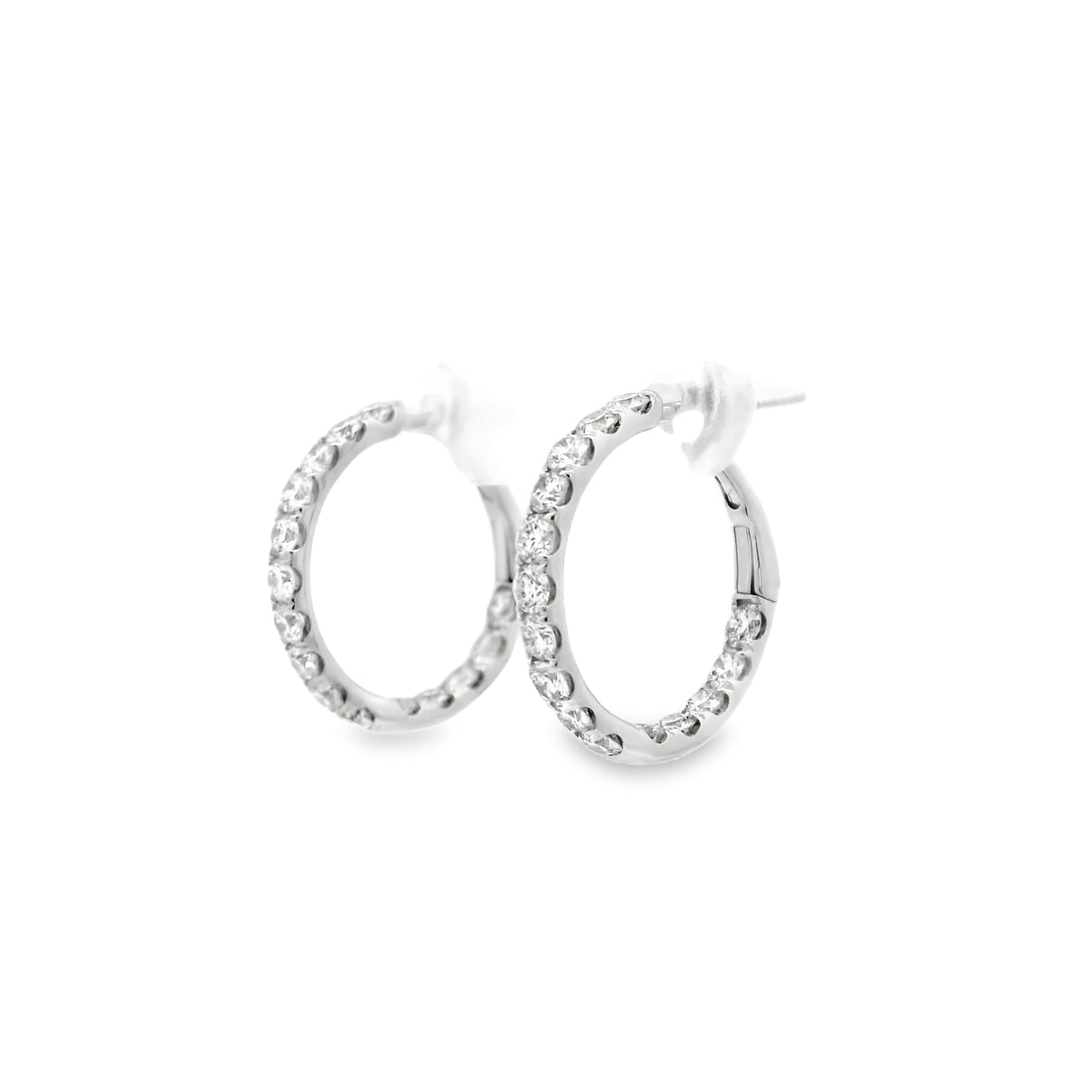 1.12ct Round Diamond Hoop Earrings