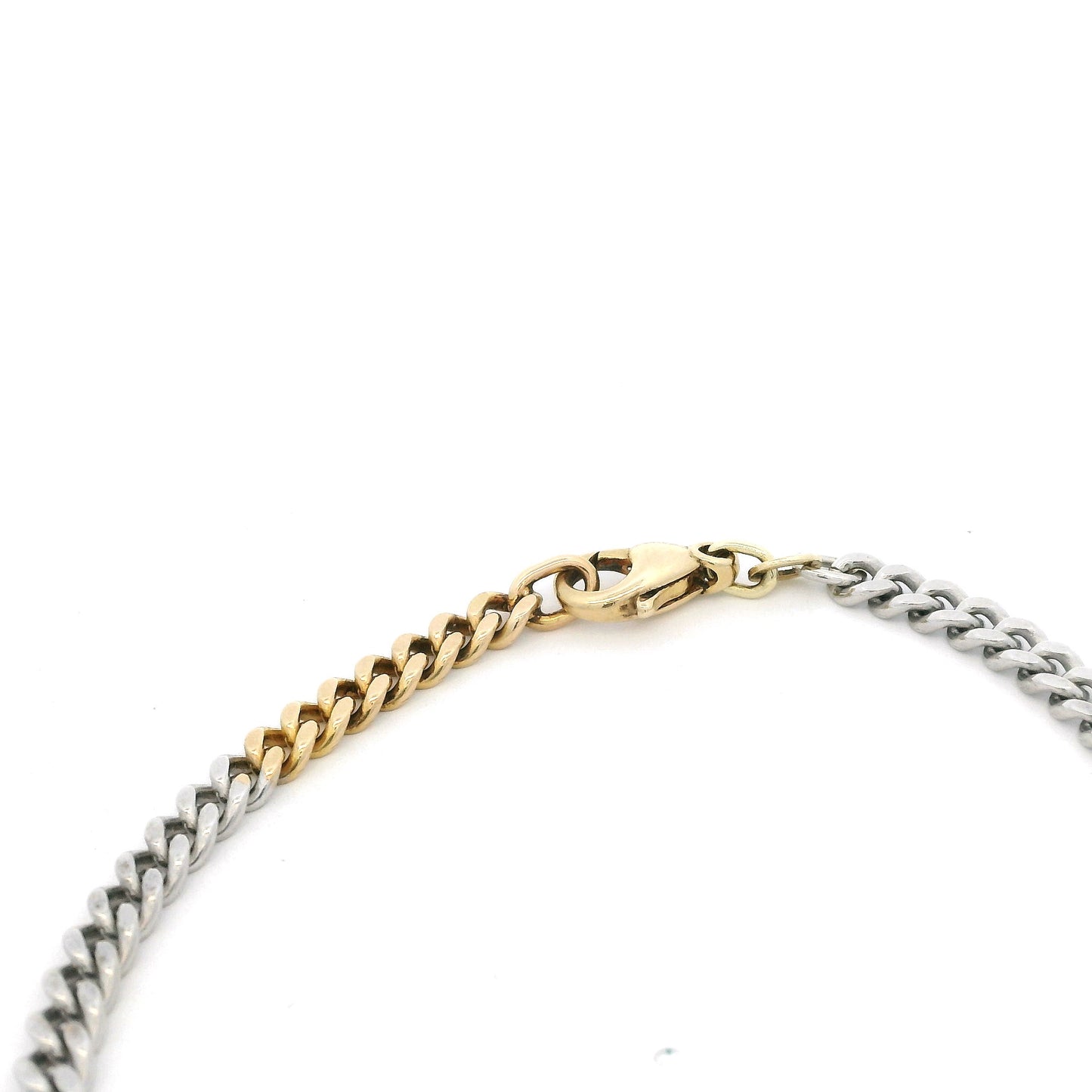 Yellow And White Gold Flat Curb Link Bracelet