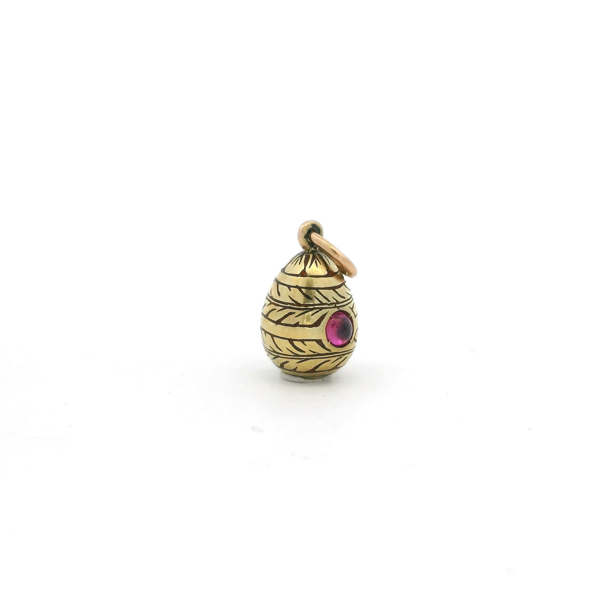 Ruby Set Engraved Egg Charm