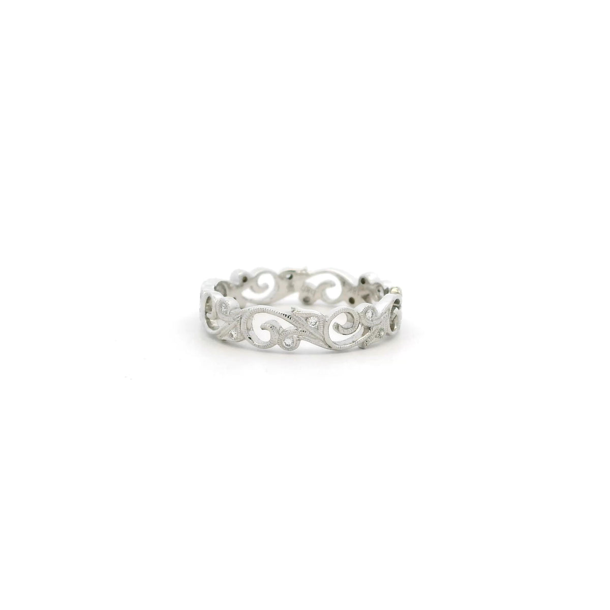 Diamond Set Floral Eternity Ring