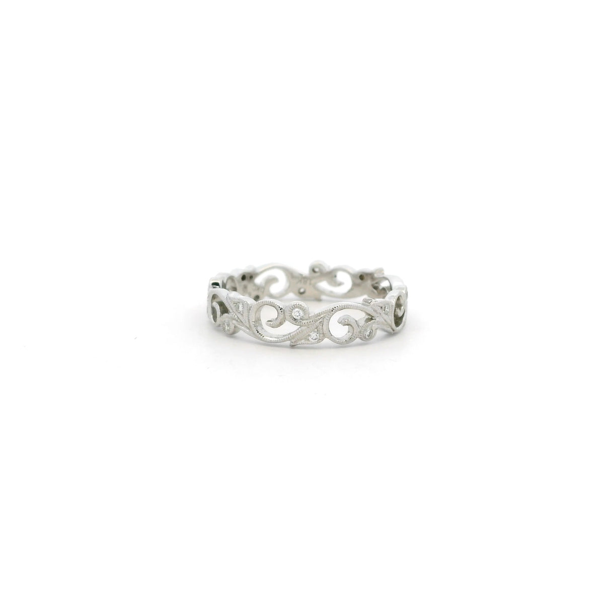 Diamond Set Floral Eternity Ring