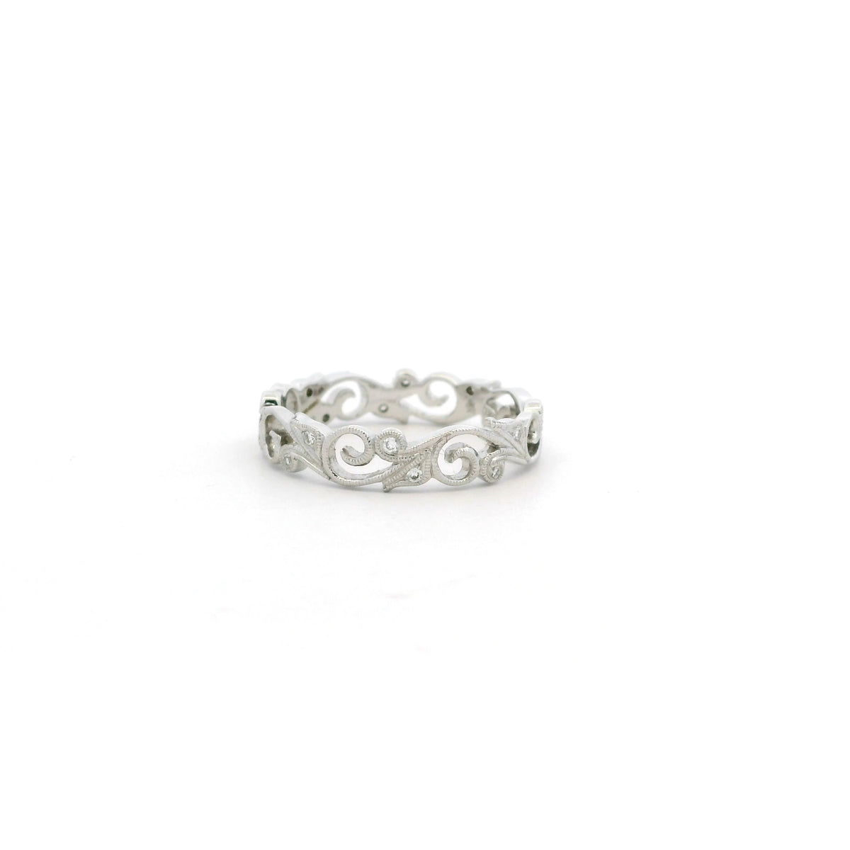 Diamond Set Floral Eternity Ring