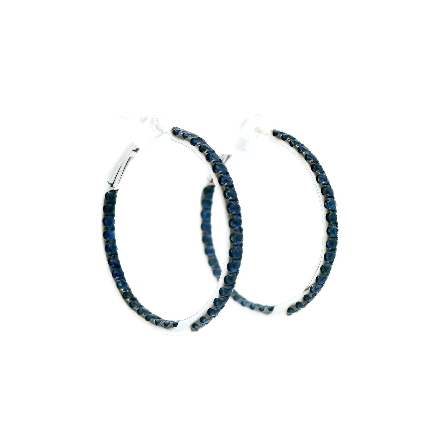 1.58ct Round Sapphire Hoops