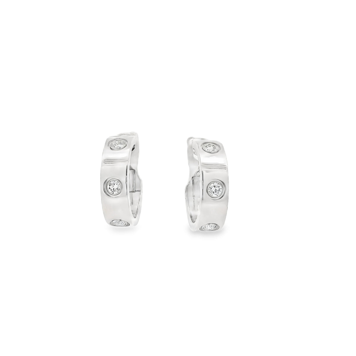 Cartier White Gold And Diamond Love Hoop Earrings