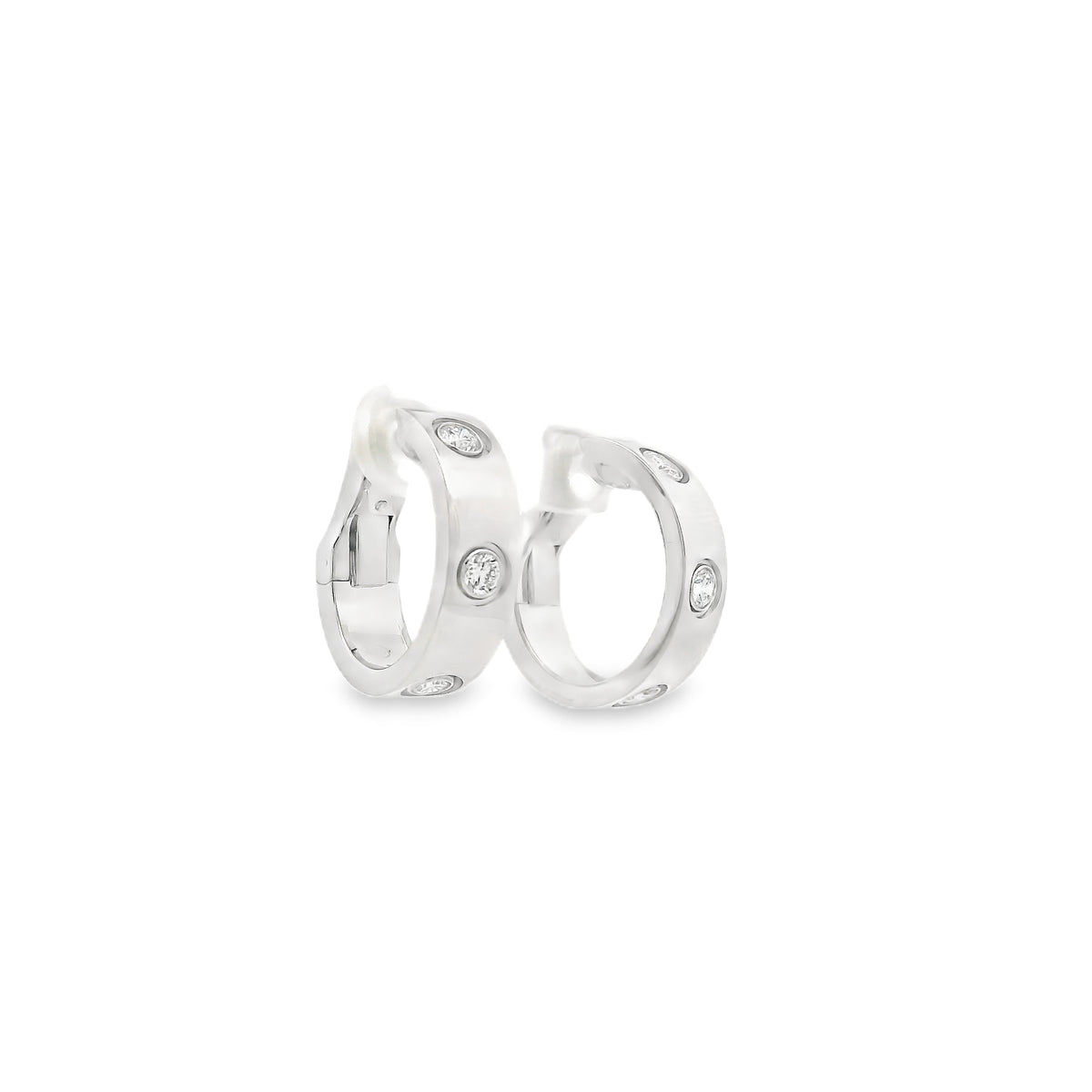 Cartier White Gold And Diamond Love Hoop Earrings