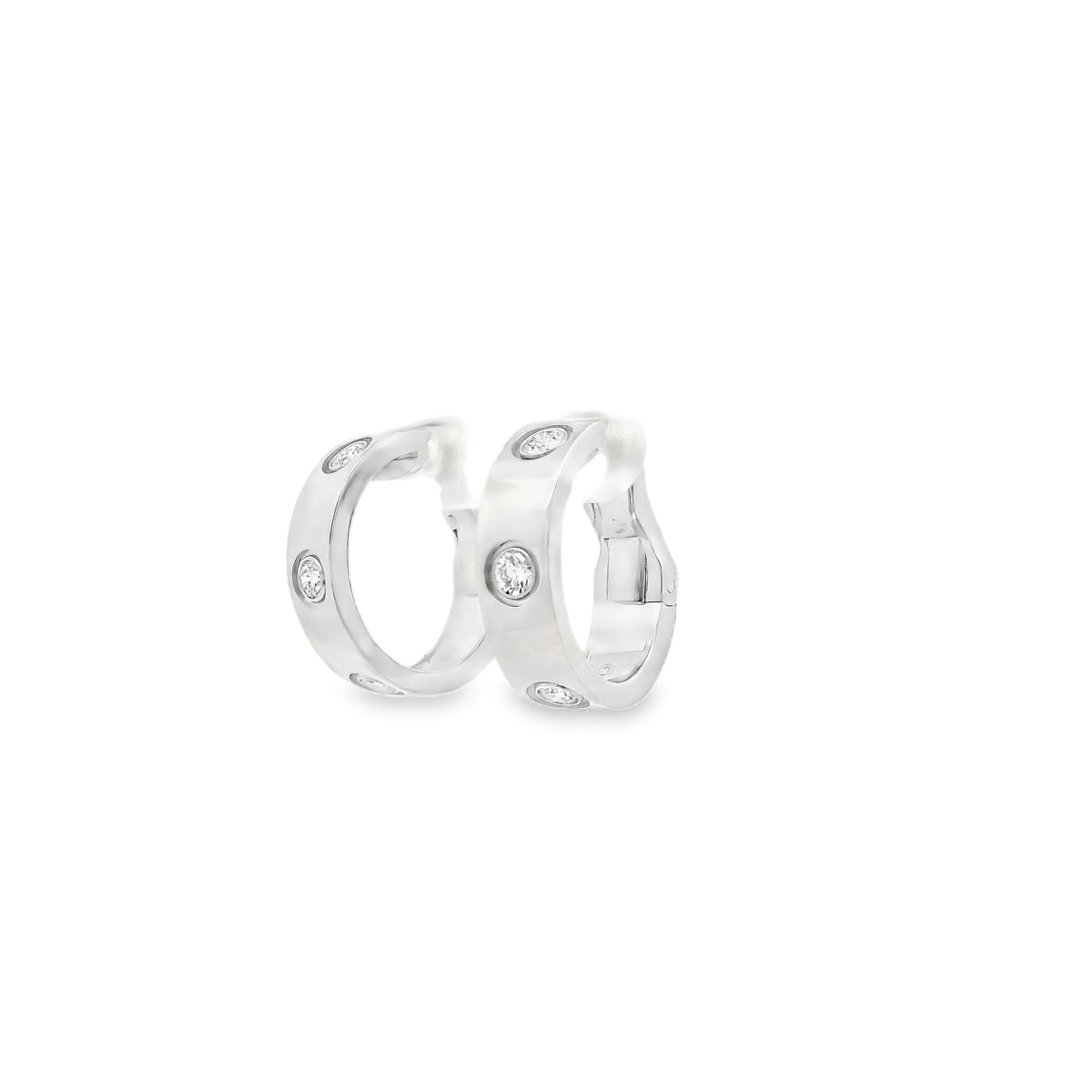 Cartier White Gold And Diamond Love Hoop Earrings