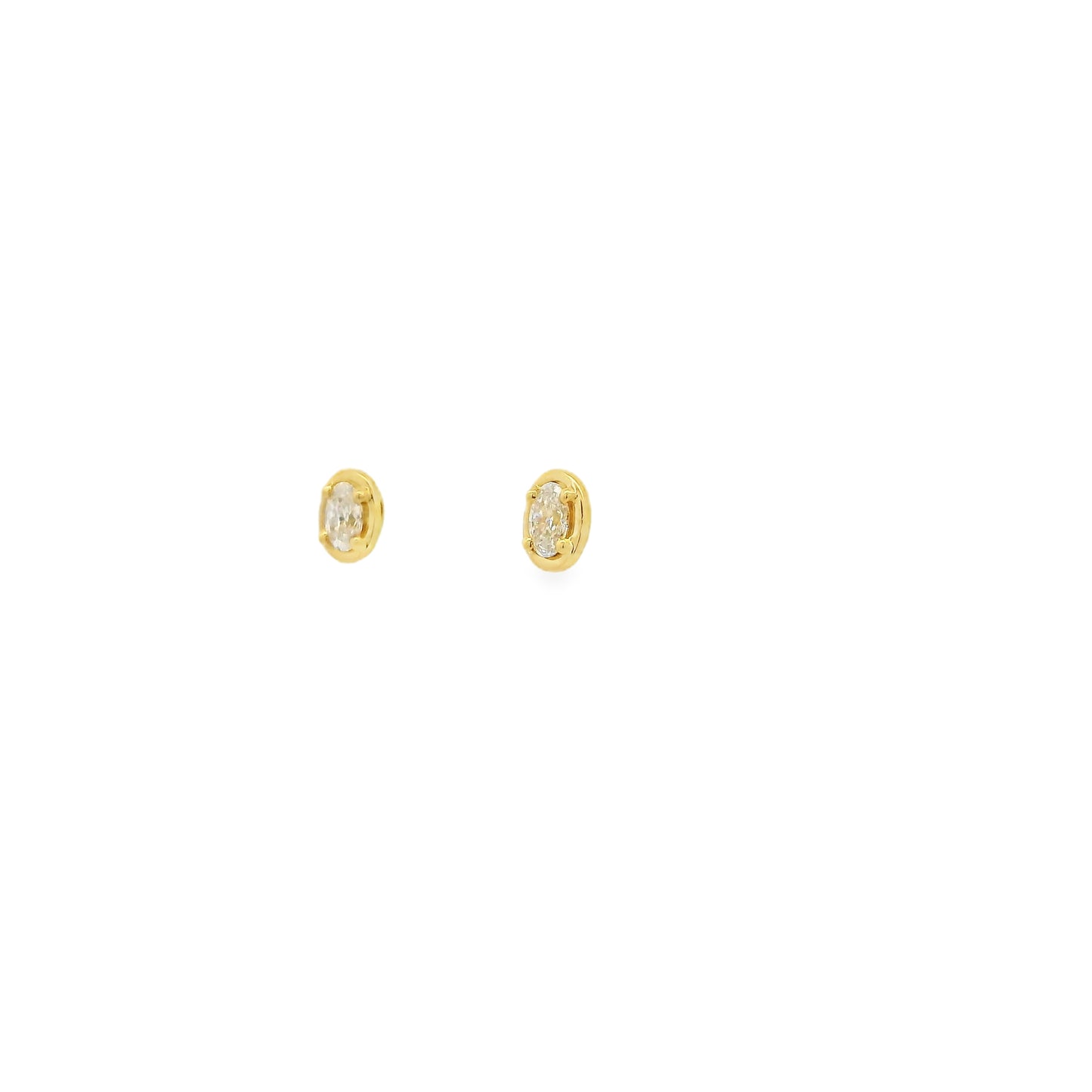 0.27ct Oval Diamond Solitaire Stud Earrings