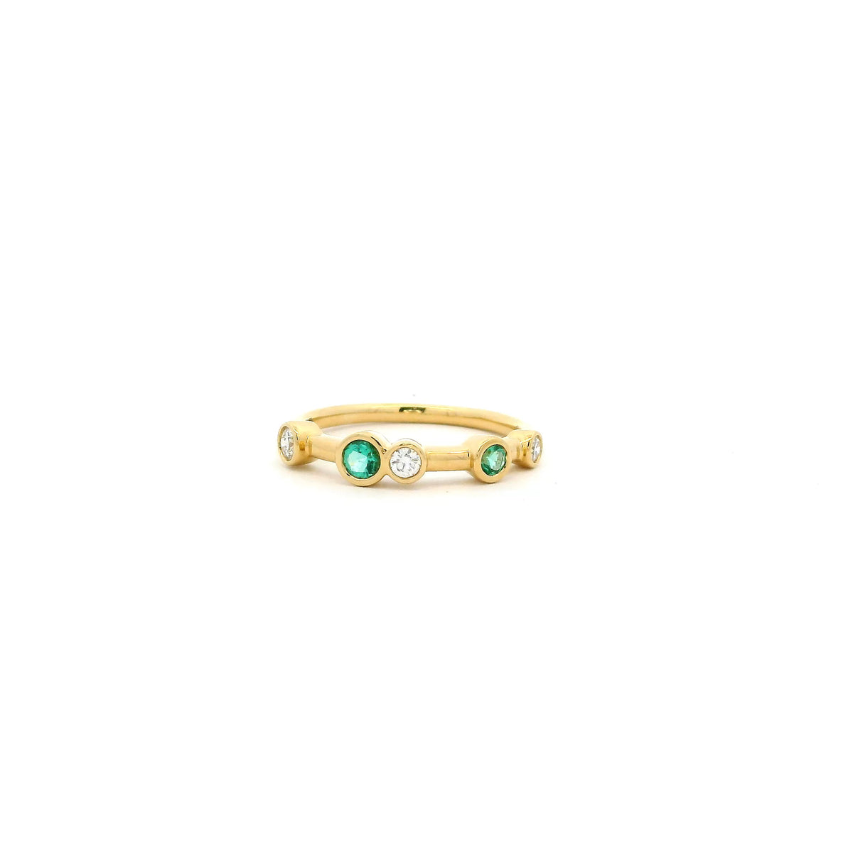 0.17ct Round Emerald And Diamond Bubble Ring