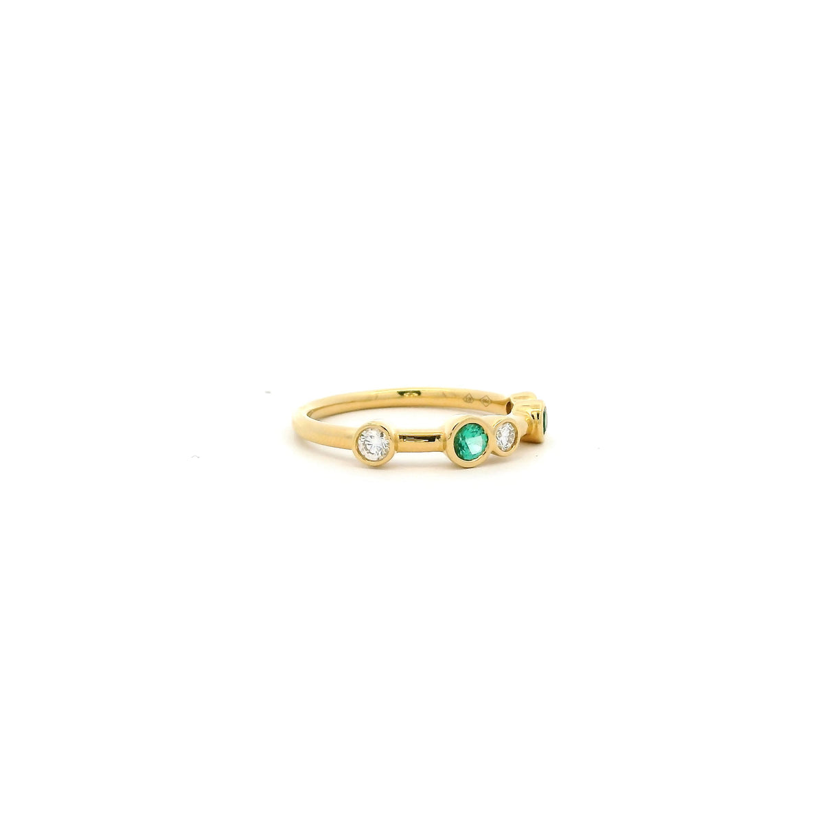 0.17ct Round Emerald And Diamond Bubble Ring