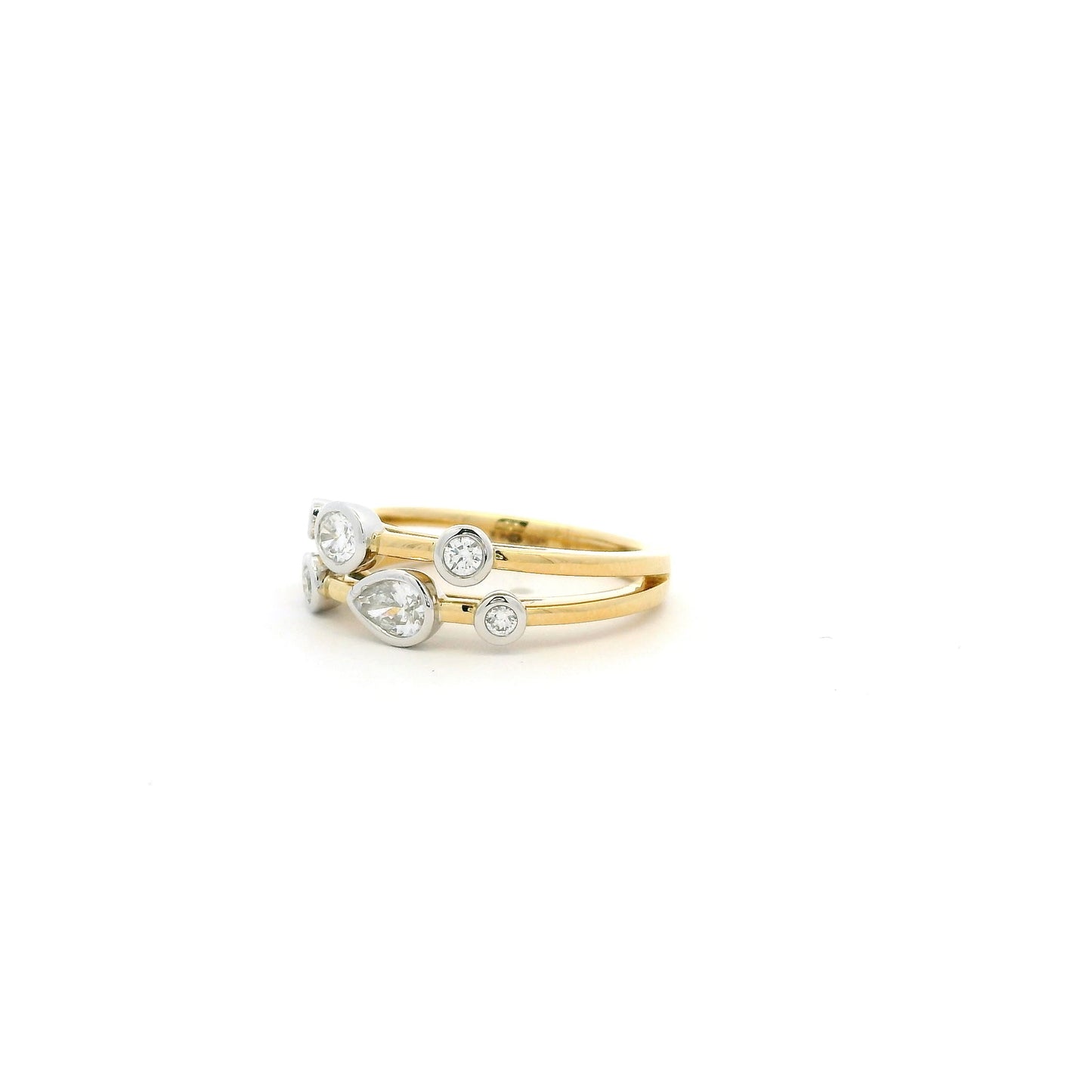 0.56ct Mixed Cut Diamond Bubble Ring