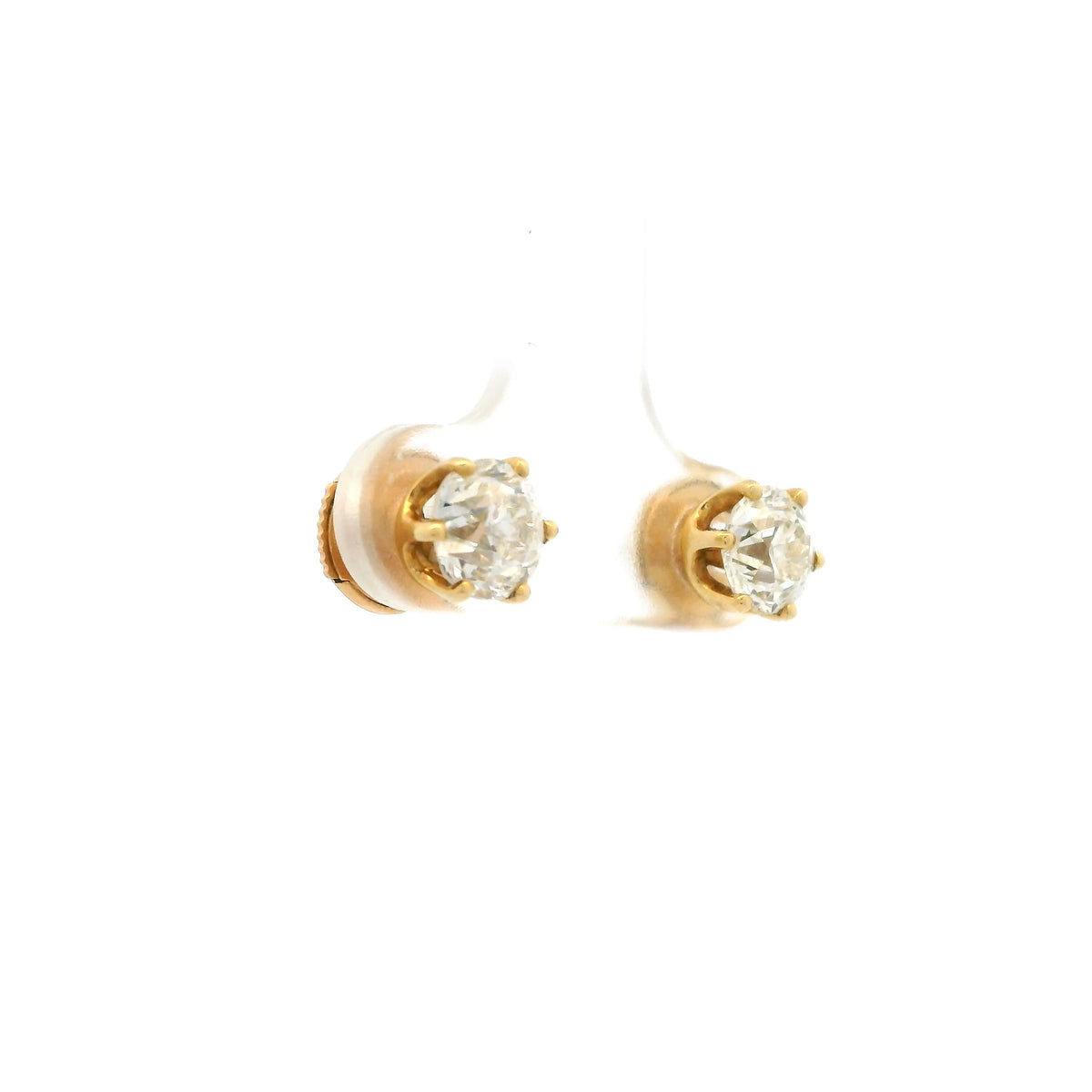 1.60ct Old Cut Diamond Solitaire Stud Earrings