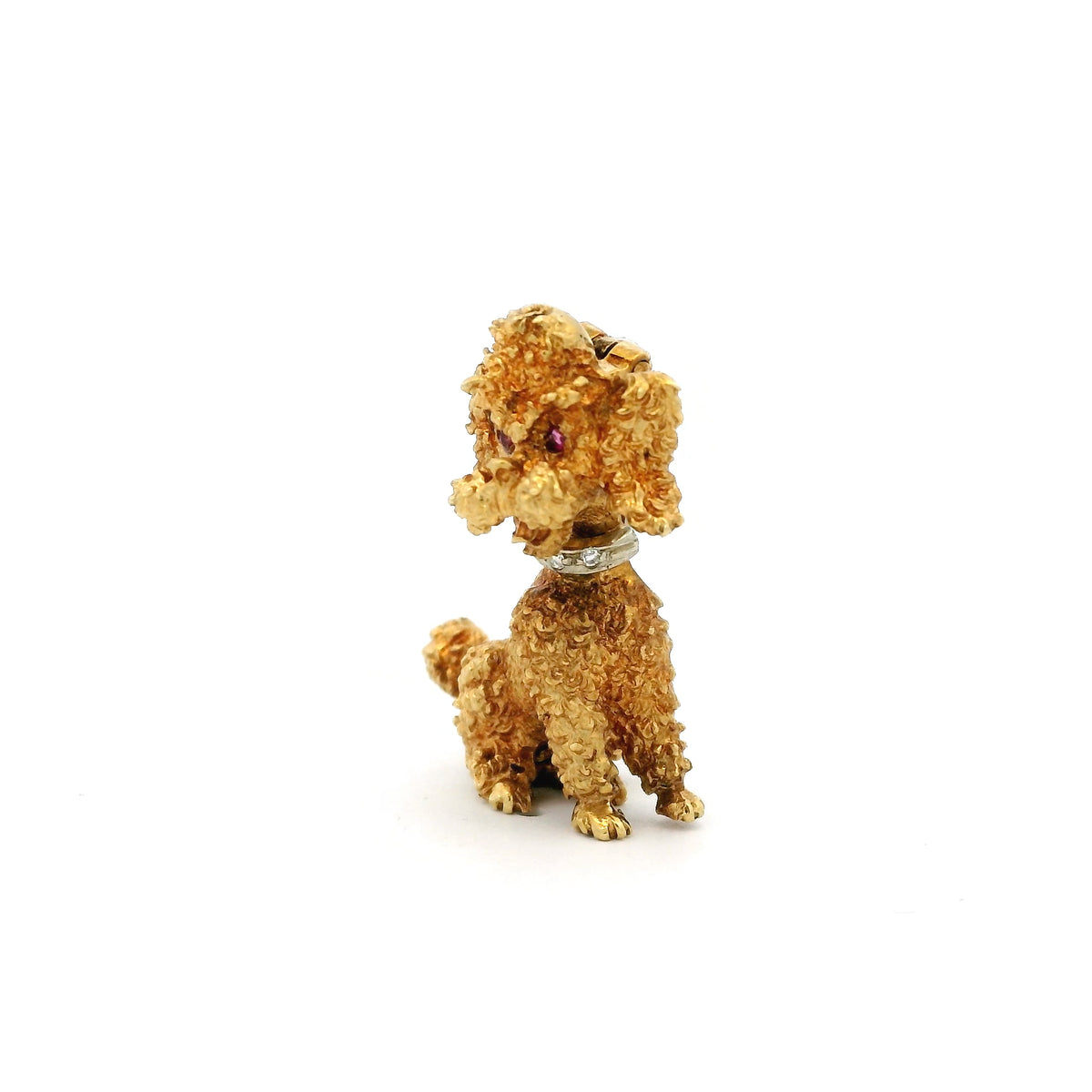 Yellow Gold Poodle Brooch