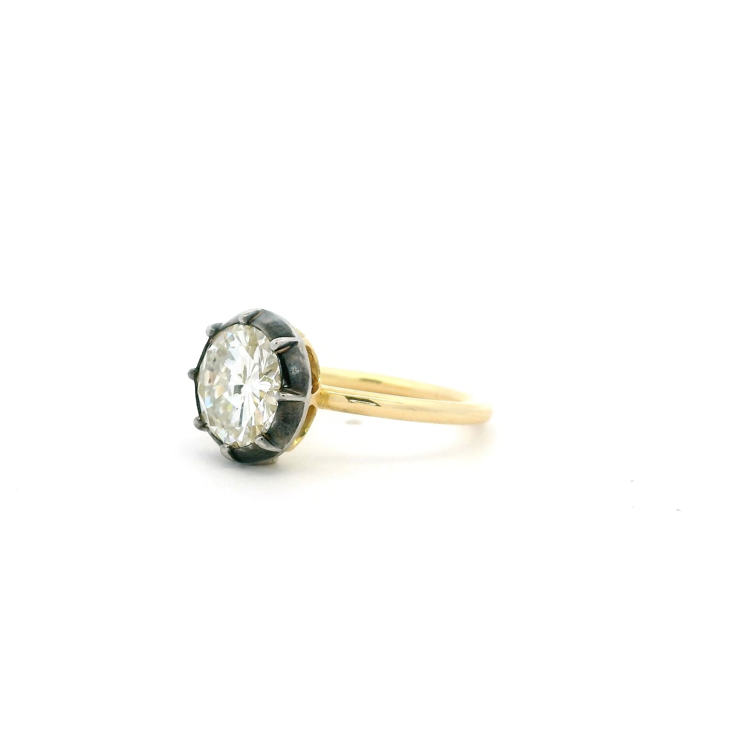 2.44ct Round Diamond Georgian Style Solitaire Ring